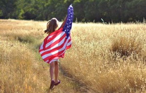 flag in field