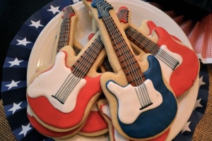 cookies shaped like guitars